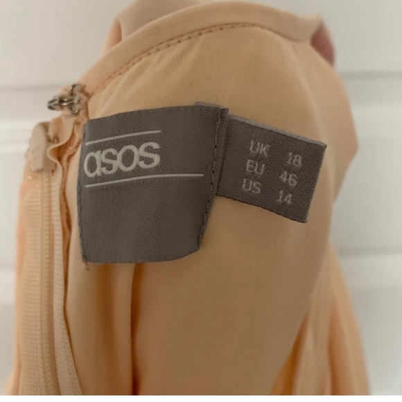 ASOS Ruffle Mini Shift Dress Peach - Picture 5 of 5